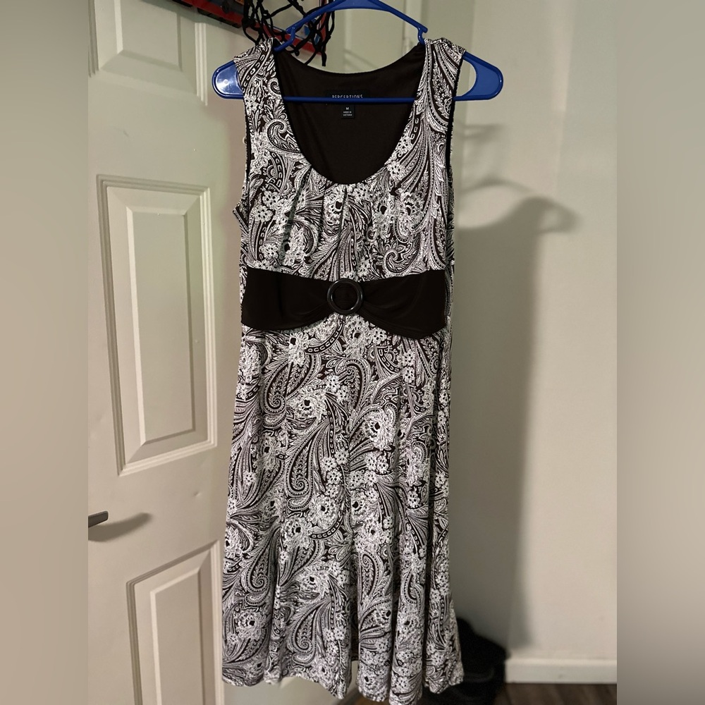 Brown And White Patterned Perceptions Dress - image 5